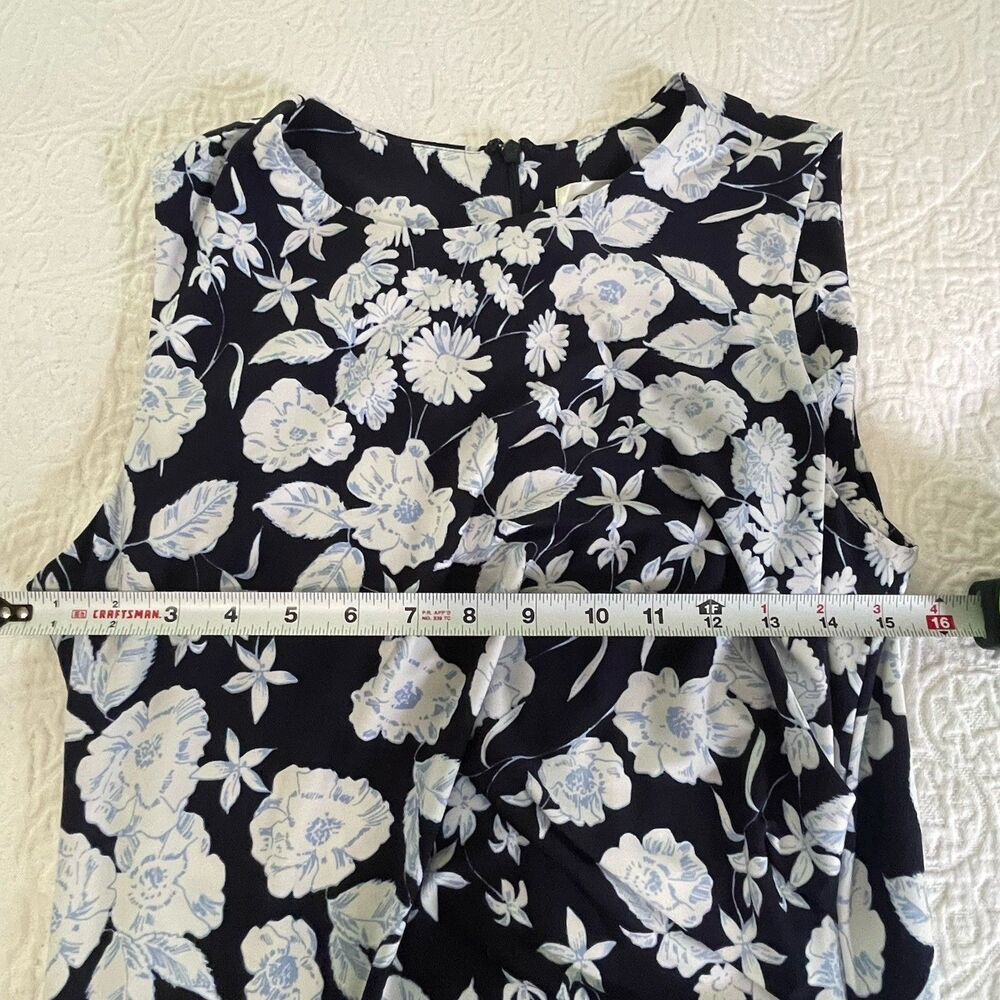 Eliza J Blue White Coral Sheath Dress Size 10 - Picture 3 of 8